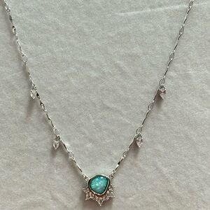 Elegant Silver Necklace with Blue Gemstone